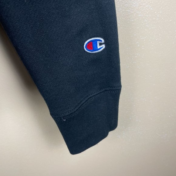 Black Champion Reverse-Weave Pullover Hoodie - Picture 4 of 7